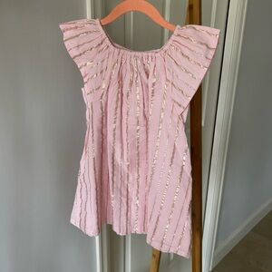 Pink and Gold Striped Dress